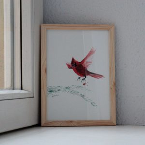 Cardinal rouge • Tirage en édition limitée et numérotée sur papier texturé